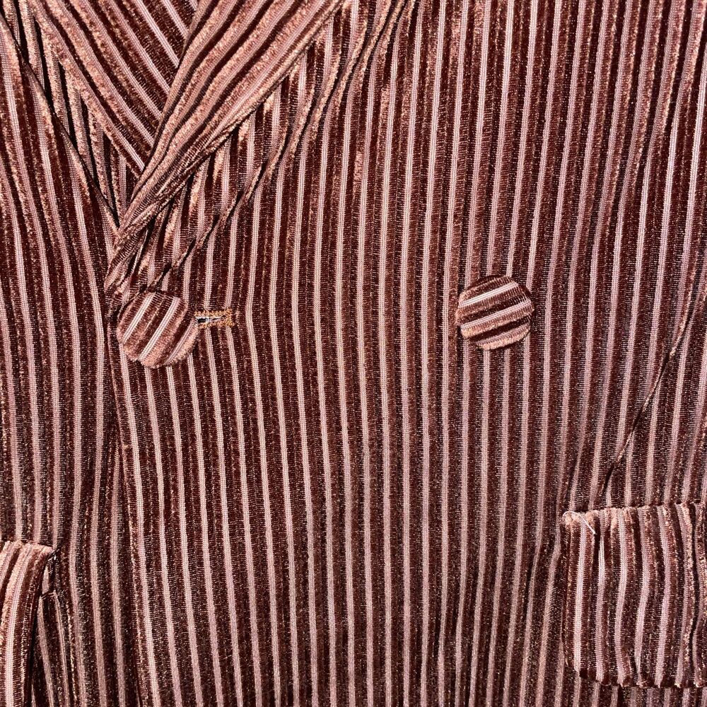 Nasty Gal Blazer Jacket Ribbed Velvet Double Breasted Brown Bronze Size 8 - Picture 9 of 16